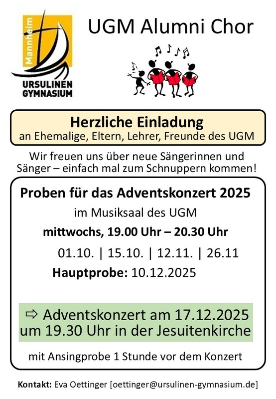 Probentermine Adventskonzert